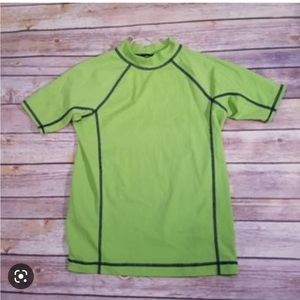 Lands End boys (XXL-18/20) Lime Green rash guard swim shirt